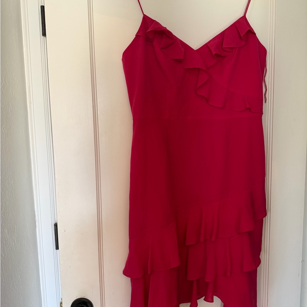 Aidan Mattox Bright Hot Pink Dress